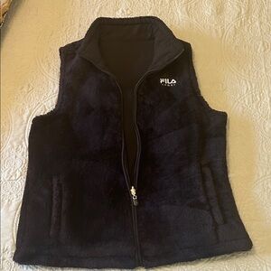 Fila Black Fleece Zip Reversible Vest - size Medium